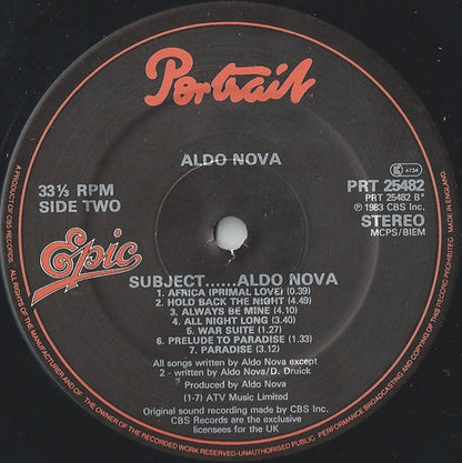 Aldo Nova : Subject.....Aldo Nova (LP, Album)