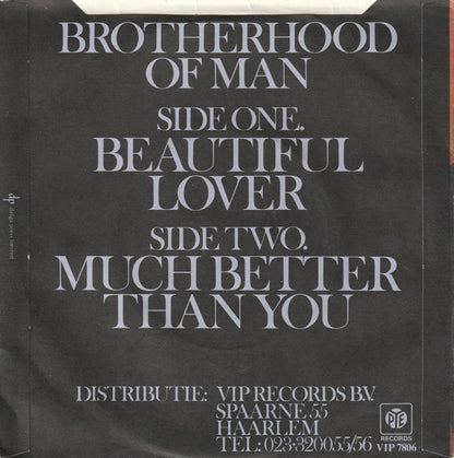 Brotherhood Of Man : Beautiful Lover (7", Single)