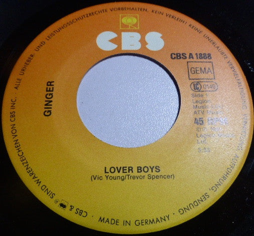 Ginger (11) : Lover Boys (7", Single)