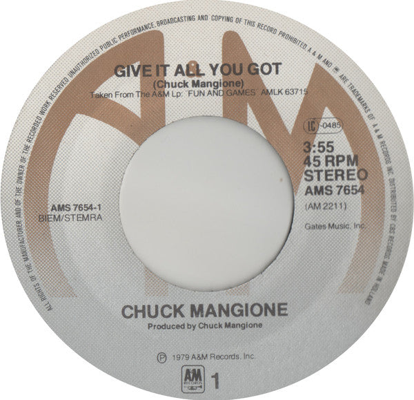 Chuck Mangione : Give It All You Got (7")