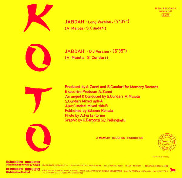 Koto : Jabdah (12", Maxi)