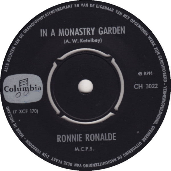 Ronnie Ronalde : In A Monastry Garden / Bells Across The Meadow (7", Single, RE)