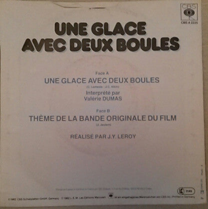 Valérie Dumas : Une Glace Avec Deux Boules (7", Single)