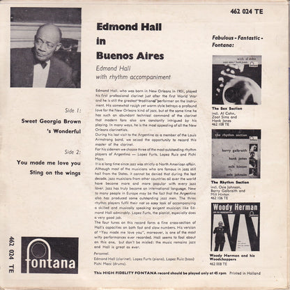 Edmond Hall : Edmond Hall In Buenos Aires (7", EP, Single)