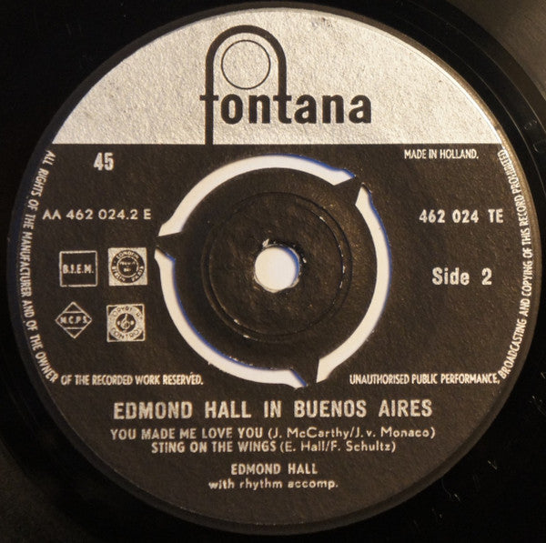 Edmond Hall : Edmond Hall In Buenos Aires (7", EP, Single)