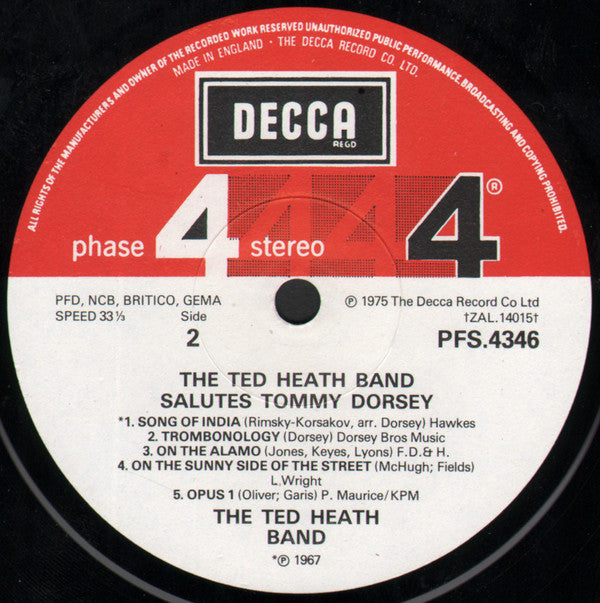 The Ted Heath Band : Salutes Tommy Dorsey (LP)