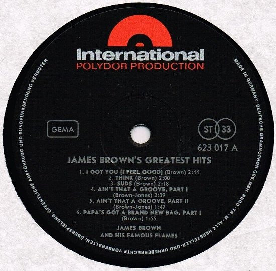 James Brown & The Famous Flames : James Brown's Greatest Hits (LP, Comp)