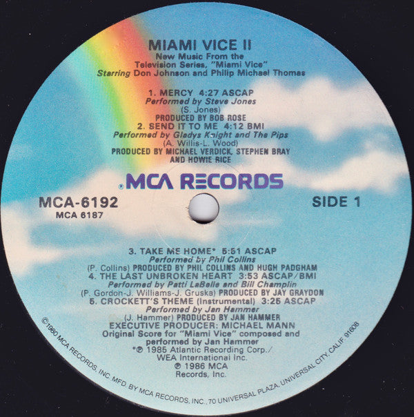 Various : Miami Vice II (New Music From The Television Series, "Miami Vice") (LP, Album, Comp)