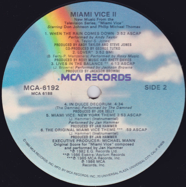 Various : Miami Vice II (New Music From The Television Series, "Miami Vice") (LP, Album, Comp)