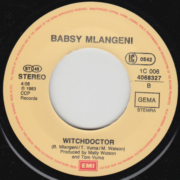 Babsy Mlangeni : Streets Of Soweto  (7", Single)