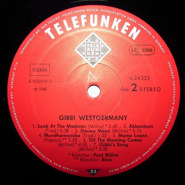 Various , Featuring The Music Of Paul Millns : Gibbi Westgermany (Original Film-Soundtrack) (LP, Album)