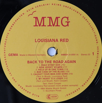 Louisiana Red : Back To The Road Again (LP, Album, RE)