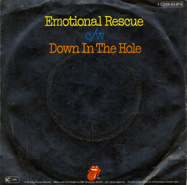 The Rolling Stones : Emotional Rescue (7", Single, Ger)