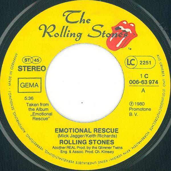 The Rolling Stones : Emotional Rescue (7", Single, Ger)