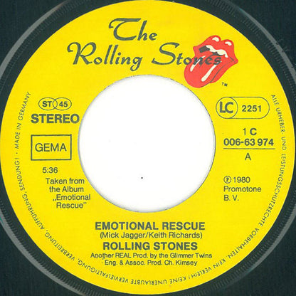 The Rolling Stones : Emotional Rescue (7", Single, Ger)