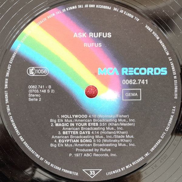 Rufus & Chaka Khan : Ask Rufus (LP, Album)