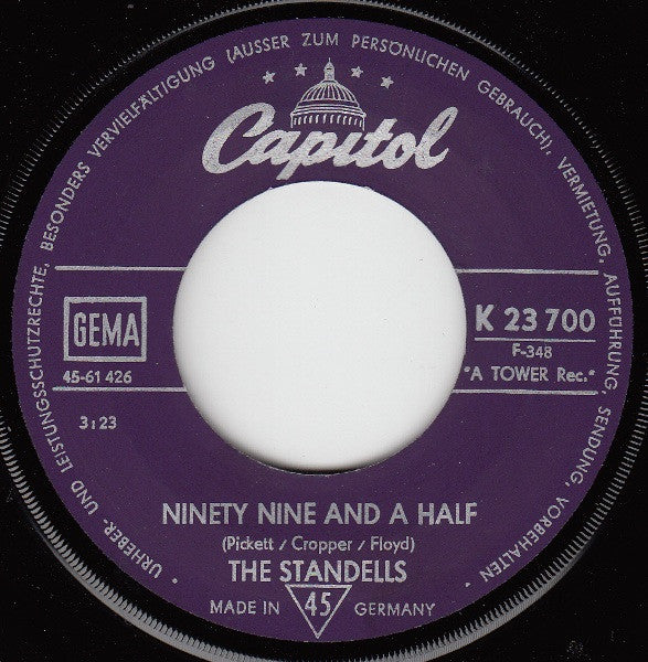 The Standells : Can't Help But Love You / Ninety Nine And A Half (7")