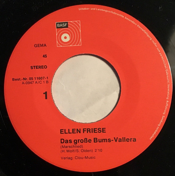 Ellen Friese : Das Große Bums-Vallera (7", Single)