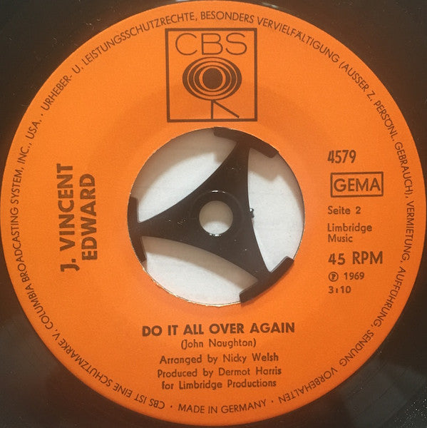 J. Vincent Edwards : Thanks / Do It All Over Again (7")