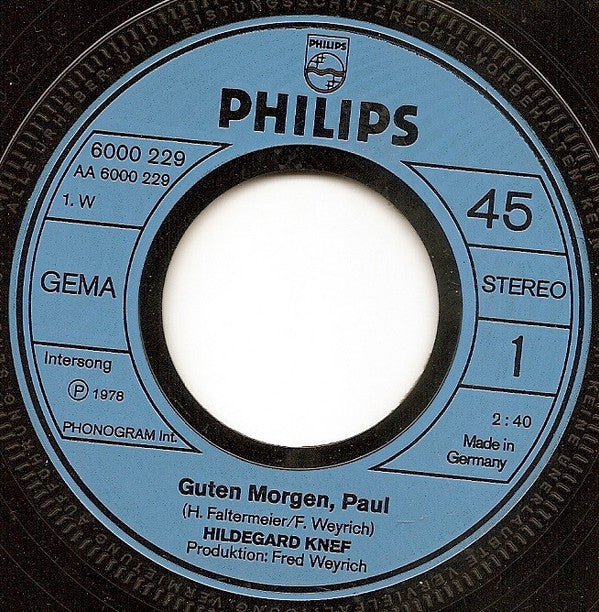 Hildegard Knef : Guten Morgen, Paul (7", Single)