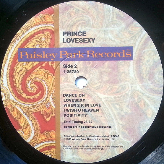 Prince : Lovesexy (LP, Album, Spe)