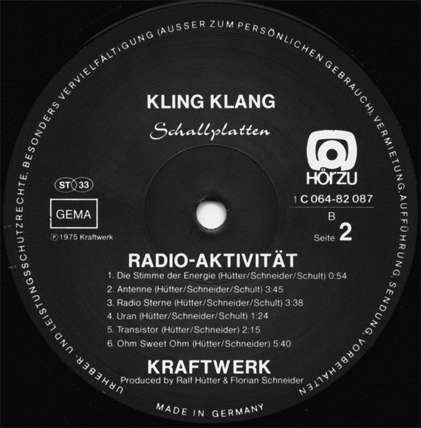 Kraftwerk : Radio-Aktivität (LP, Album, RP)