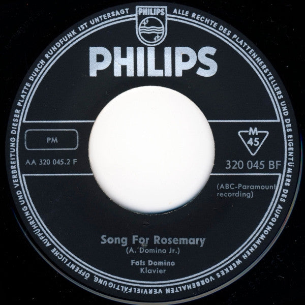 Fats Domino : Red Sails In The Sunset / Song For Rosemary (7", Single)