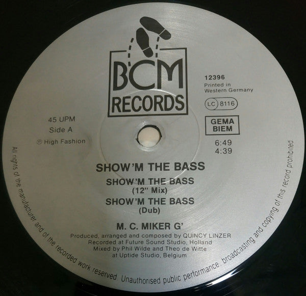 MC Miker G : Show'm The Bass (12")