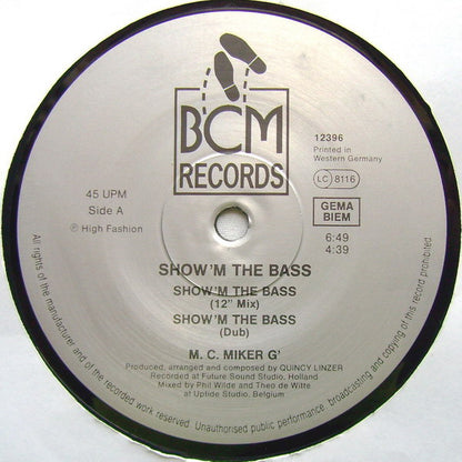 MC Miker G : Show'm The Bass (12")