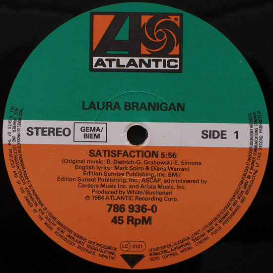 Laura Branigan : Satisfaction (Special Dance Mix) (12", Maxi)