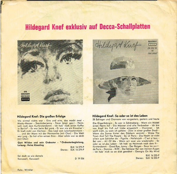 Hildegard Knef : Das Geht Beim Ersten Mal Vorbei (7", Single)