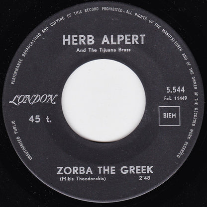 Herb Alpert & The Tijuana Brass : Zorba The Greek / Tijuana Taxi (7", Single)