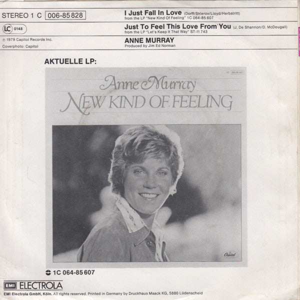 Anne Murray : I Just Fall In Love  (7", Single)