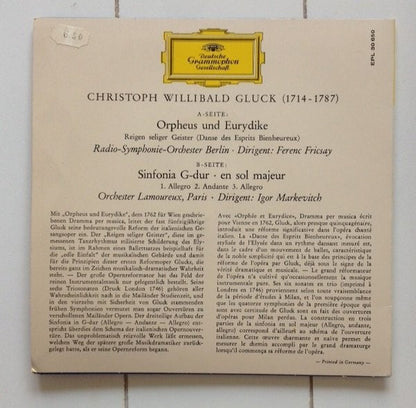 Christoph Willibald Gluck : Reigen Seliger Geister • Sinfonia G-Dur (7", EP, Mono)