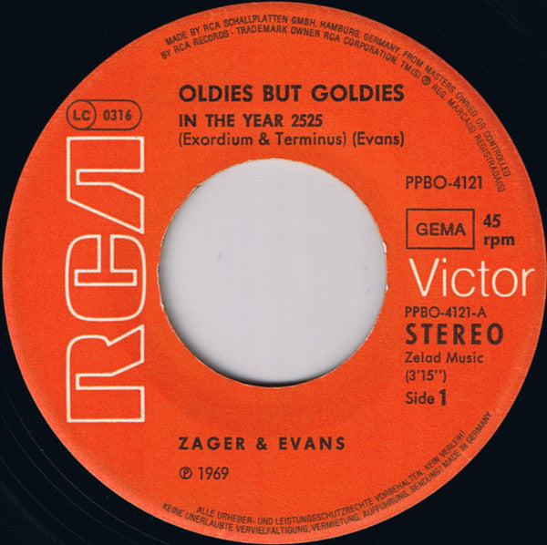 Zager & Evans : In The Year 2525 / Little Kids (7", Single, RE)