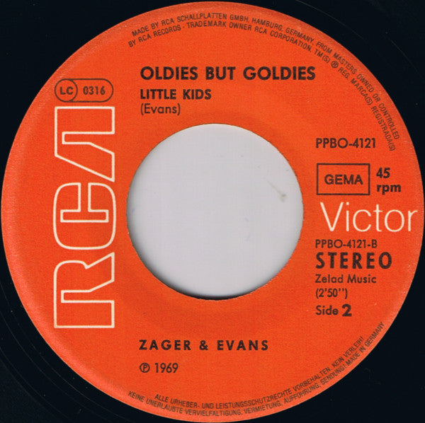 Zager & Evans : In The Year 2525 / Little Kids (7", Single, RE)