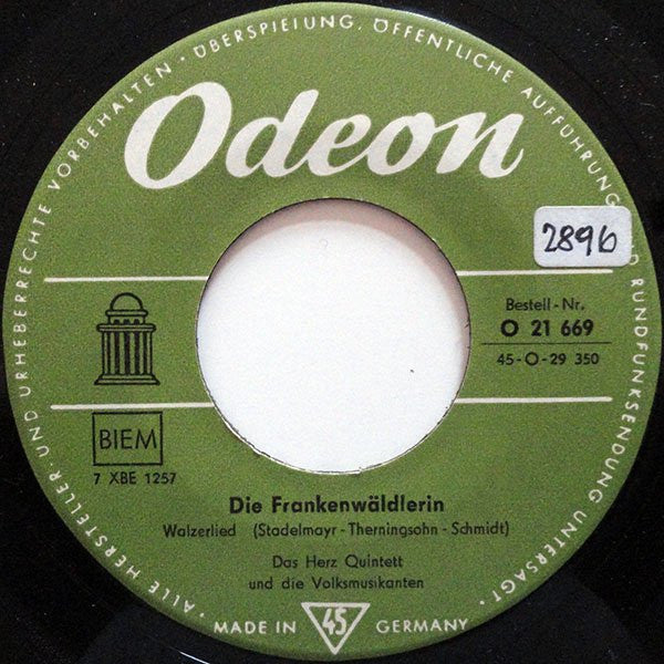 Das Herz Quintett Und Die Volksmusikanten / Max Blech Und Sein Blasorchester : Die Frankenwäldlerin / Hopfenzupfer - Polka (7")