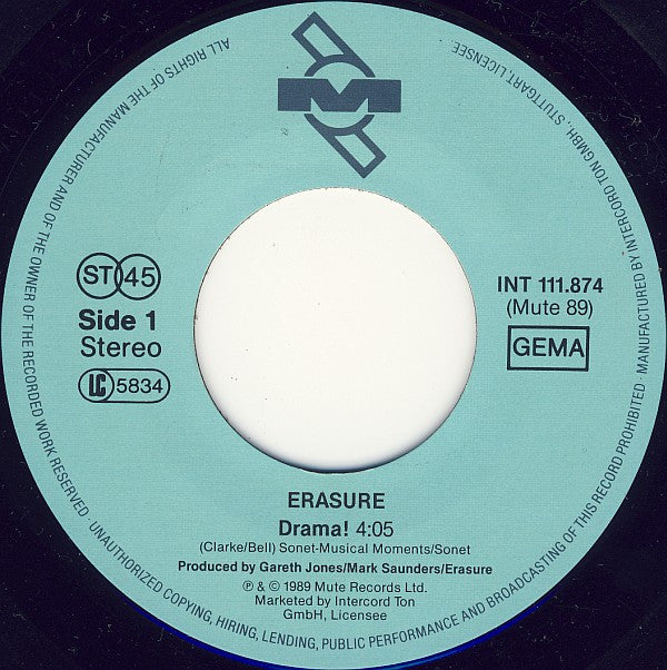 Erasure : Drama! (7", Single)