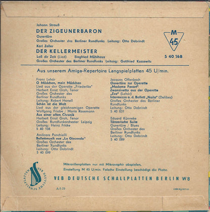 Johann Strauss Jr. / Carl Zeller : Der Zigeunerbaron / Der Kellermeister (7", EP, Mono)