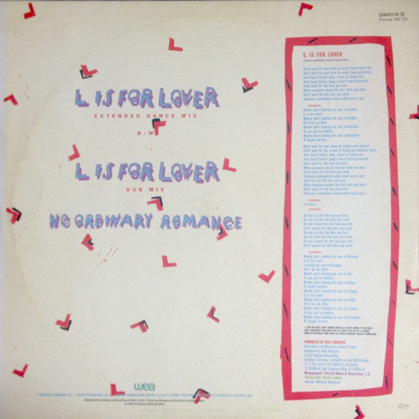 Al Jarreau : L Is For Lover (12")