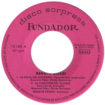 Renato Cesari : Disco Sorpresa Fundador (7", EP, Promo)