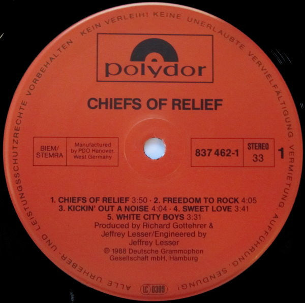 Chiefs Of Relief : Chiefs Of Relief (LP, Album)