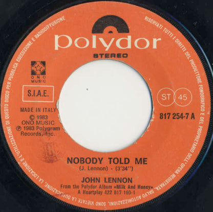 John Lennon / Yoko Ono : Nobody Told Me / O' Sanity (7", Single)