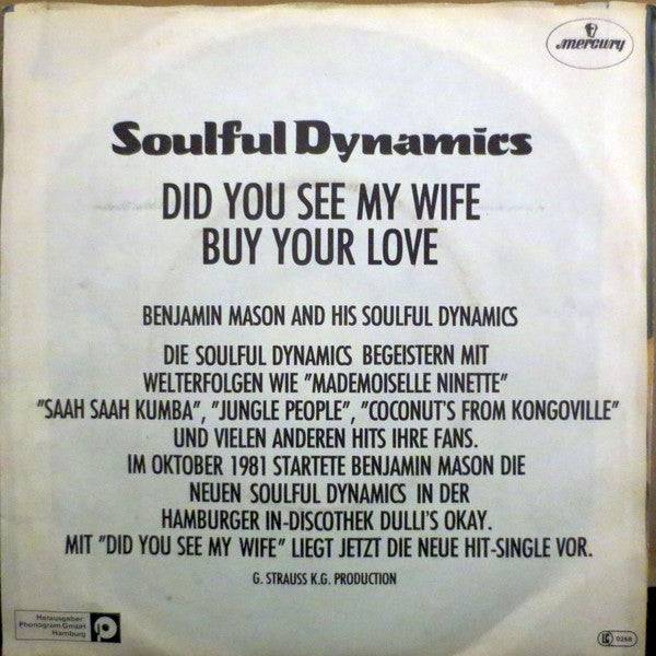 Soulful Dynamics : Did You See My Wife (7", Single)