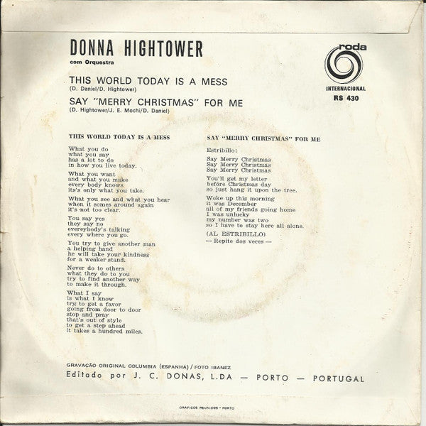 Donna Hightower : This World Today Is A Mess (7", Single)