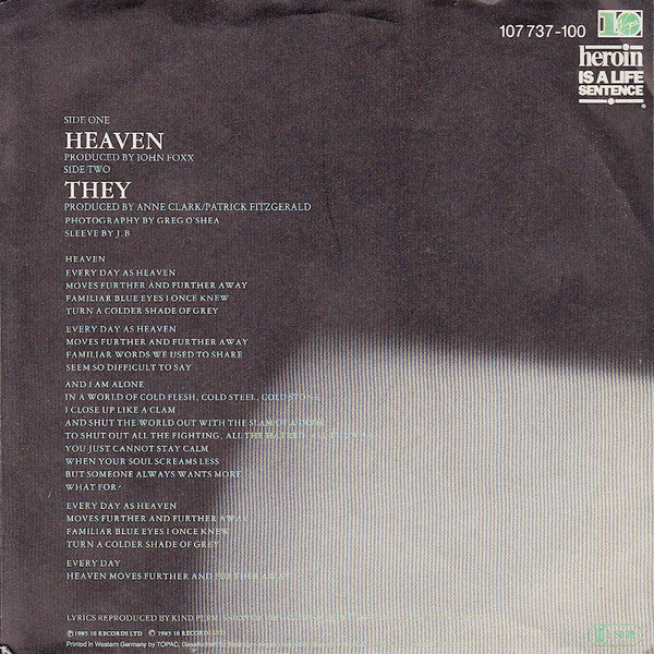 Anne Clark : Heaven (7", Single)