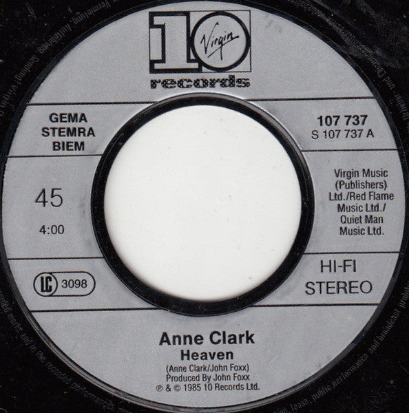 Anne Clark : Heaven (7", Single)