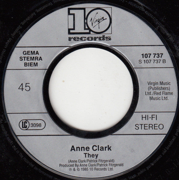 Anne Clark : Heaven (7", Single)