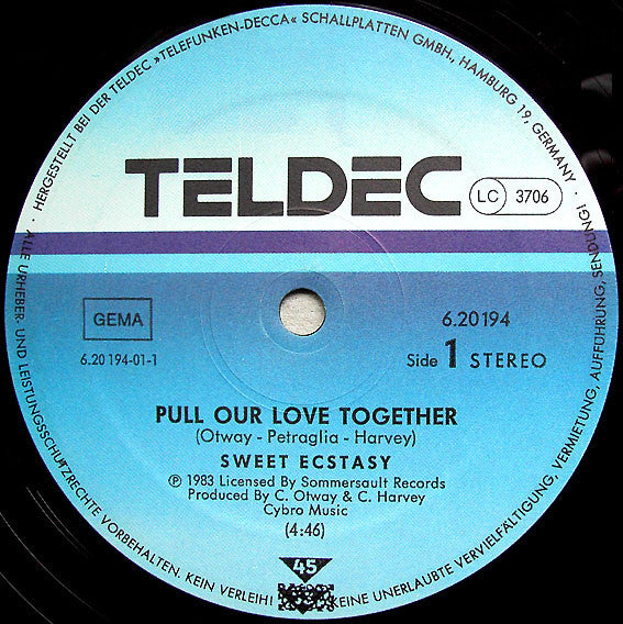 Sweet Ecstasy : Pull Our Love Together (12")