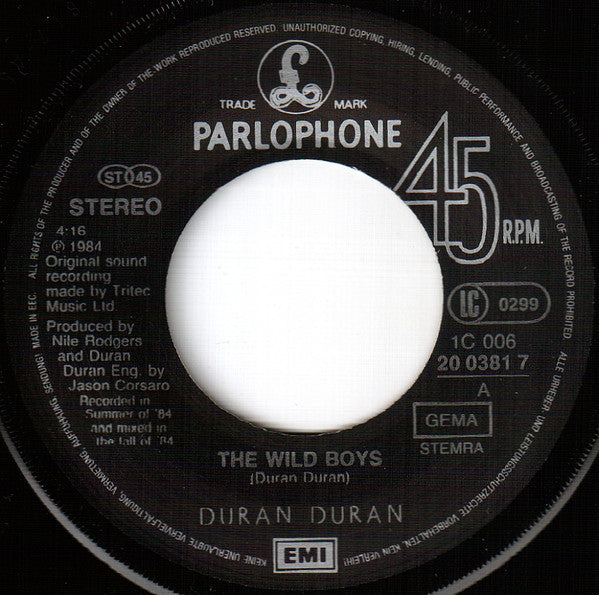 Duran Duran : The Wild Boys (7", Single)